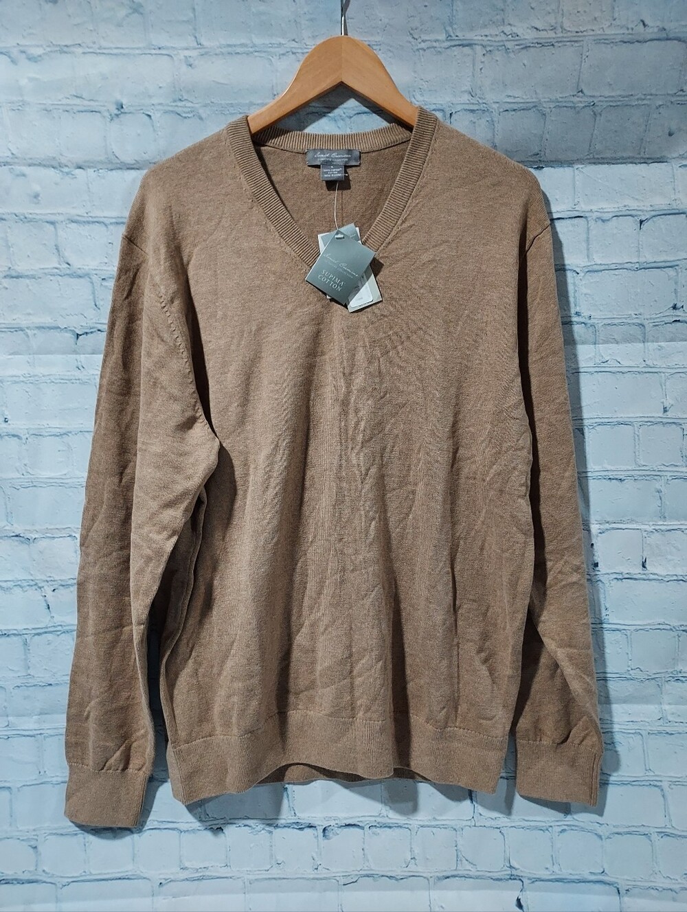 Daniel Cremieux Signature Collection L Supima Cotton Pullover Sweater V-neck New